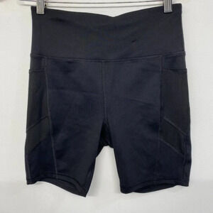 Avita Black Women's Small Shorts Nylon Spandex Polyester 11" High Rise